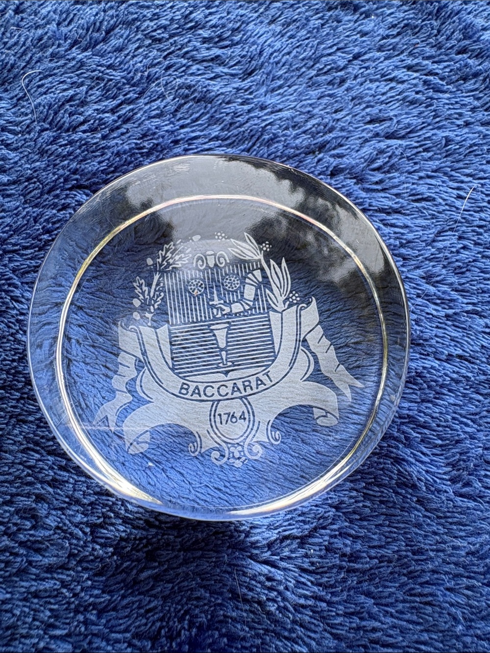 Baccarat Clear Etched Crystal Paperweight